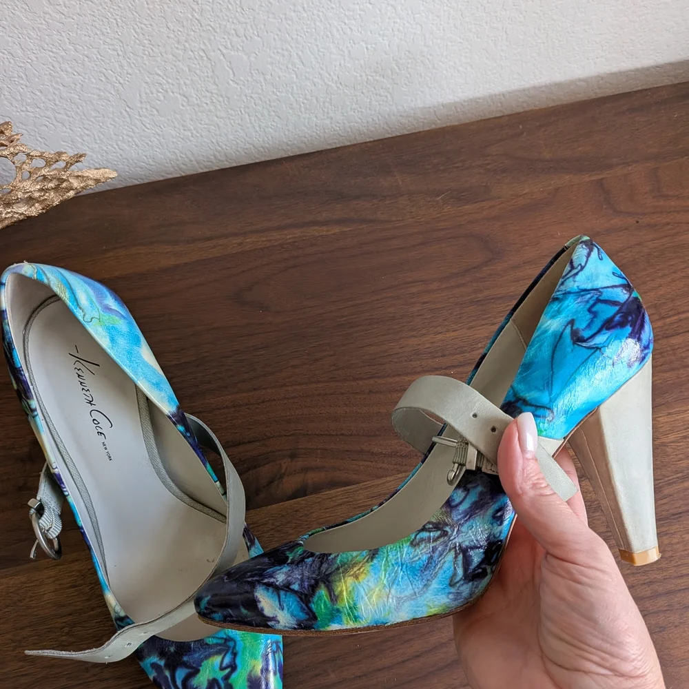 Kenneth Cole New York 100% Leather Hand Painted Heels (Size 8.5) - Picture 9 of 12